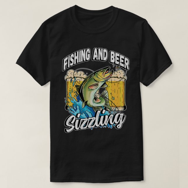 Fischerei und Biergröße Fischfang Sprichwort F T-Shirt (Design vorne)