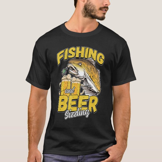 Fischerei und Biergröße Fischfang Sprichwort F T-Shirt (Vorderseite)