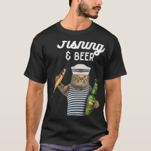 Fischerei und Bierkatze T-Shirt