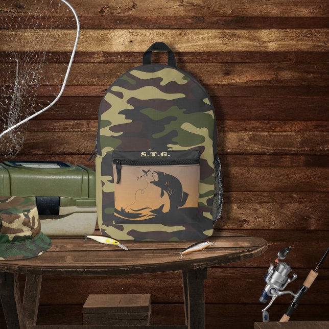 Fischerei und Camouflage Bedruckter Rucksack (Von Creator hochgeladen)