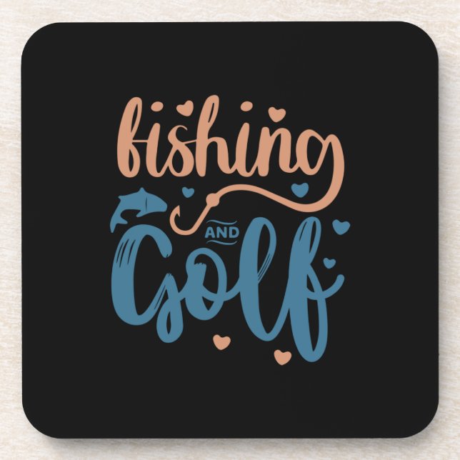Fischerei und Golf Getränkeuntersetzer (Vorderseite)