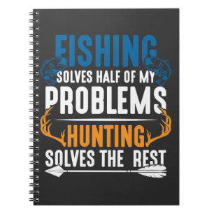 Fischerei und Jagd Humorer Fisch und Jagd Hobby Notizblock