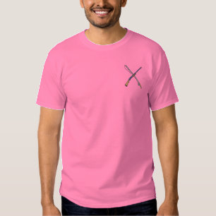 Fischerei und Shotgun Besticktes T-Shirt
