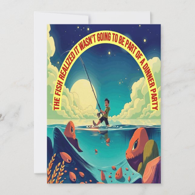 Fischerei unter den Sternen Einladung (Vorderseite)