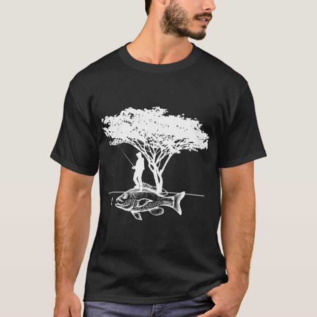 Fischerei unter einem Baum, Fischer Angeln Shirt (Vorderseite)