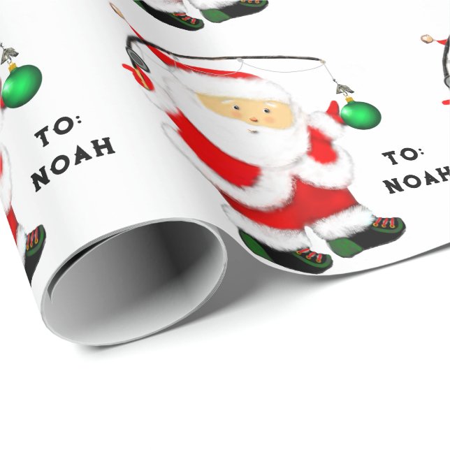 Fischerei-Weihnachtsgeschenk Geschenkpapier (Rolleneckpunkt)