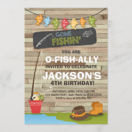 Fischerei zum Geburtstag Einladung Party Holzfisch