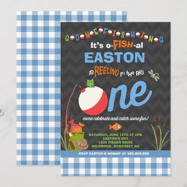 Fischerei zum Geburtstag Einladung von Fischern —  (Vorne/Hinten)