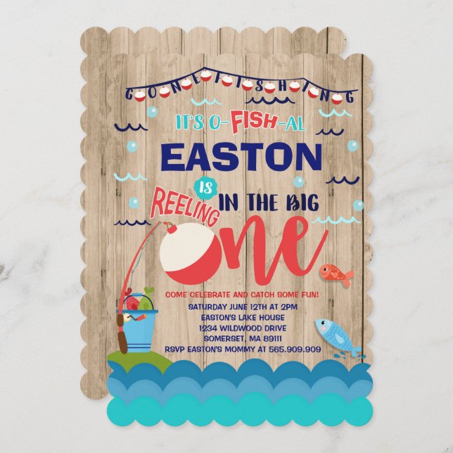 Fischerei zum Geburtstag Einladung von Fischern —  (Vorne/Hinten)