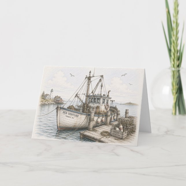 Fischereiboot Karte (Vorderseite)