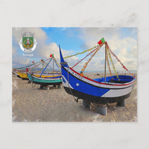 Fischereiboote von Nazare, Portugal Postkarte