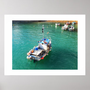 Fischereifahrzeuge bei Flut Poster