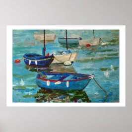 Fischereifahrzeuge im Hafen Poster