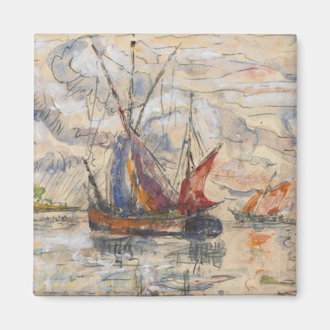 Fischereifahrzeuge in La Rochelle, c.1919-21 Magnet (Vorne)