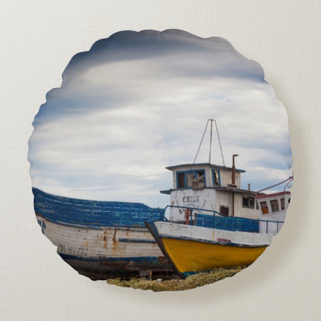  Fischereifahrzeuge Rundes Kissen (Vorderseite)