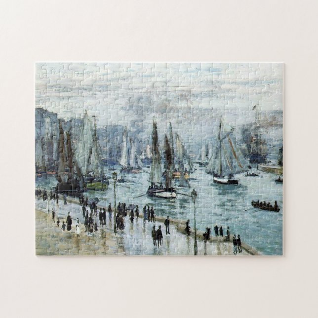Fischereifahrzeuge Verlassend Hafen Monet Kunstvol (Horizontal)