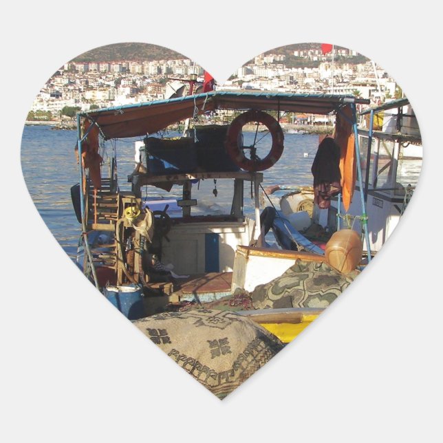 Fischereihafen Kusadasi Herz-Aufkleber (Vorderseite)