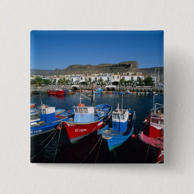 Fischereihafen, Puerto de Mogan, Gran Canaria, Button (Vorderseite)