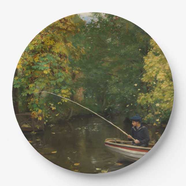 Fischereijunge (von Hans Andersen Brendekilde) Pappteller (Vorderseite)