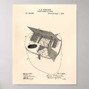 Fischereikorb 1896 Patent Art Old Peper Poster