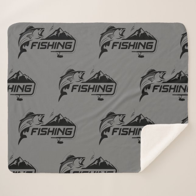 Fischereilogo Fisherman Hobby Fish Grafik Sherpadecke (Vorderseite (Horizontal))