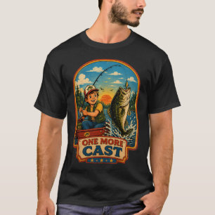 Fischereimotiv mit Boot und Sonnenuntergangssee T-Shirt
