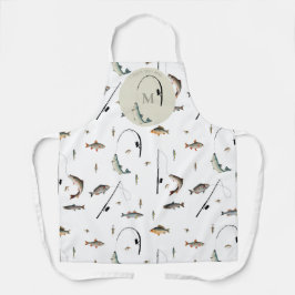 Fischereirod und Angelfisch Theme Fisherman Monogr Schürze