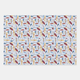 Fischereithema Geschenkpapier Set