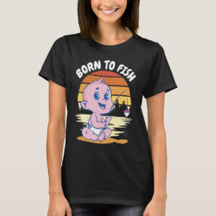 Fischerkind Zum Fischen geboren T-Shirt