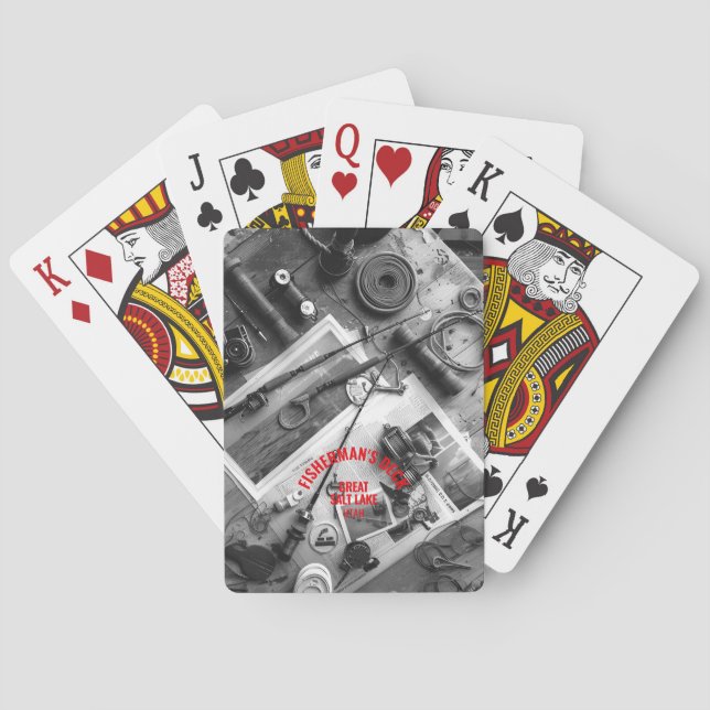 Fischermanns Deck Schwarz-Weiß Spielkarten (Rückseite)