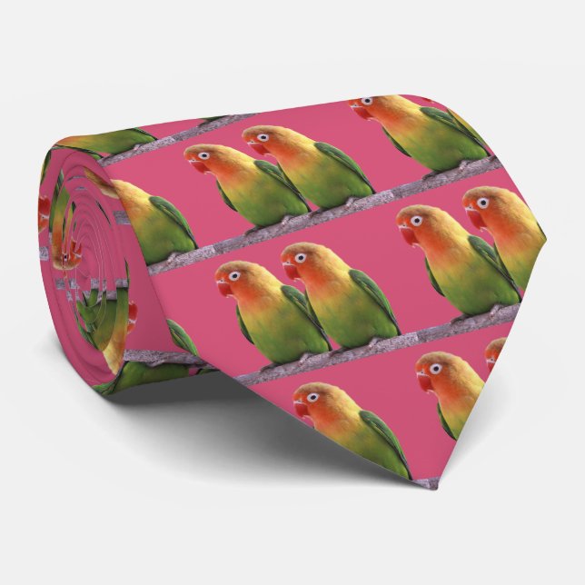"Fischer's Lovebird" Krawatte (Gerollt)