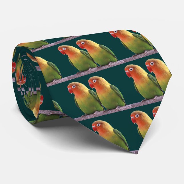 “Fischer's Lovebird” Krawatte (Gerollt)