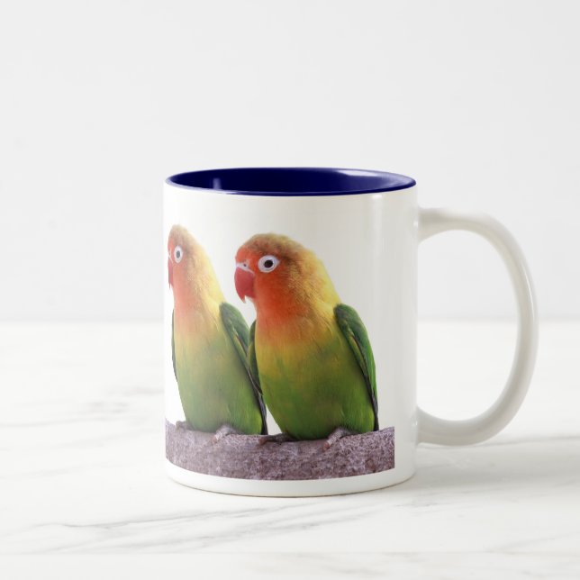 Fischer's Lovebird Zweifarbige Tasse (Rechts)