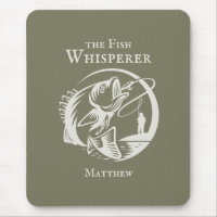 Fischewhisperer-lustiger Angler mit irgendeinem