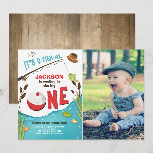 Fischfang am Geburtstag Einladung der großen (Vorne/Hinten)