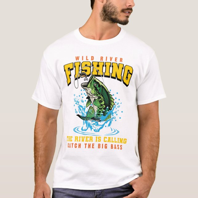Fischfang Der große Barsch-Fisher-Geschenk Fisch T-Shirt (Vorderseite)