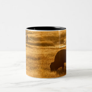 Fischfang entlang des Madison River in Yellowstone Zweifarbige Tasse