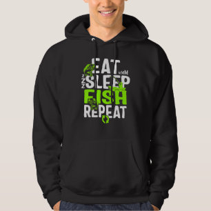 Fischfang Fangt Schlaf Fischfang Wiederholung für  Hoodie