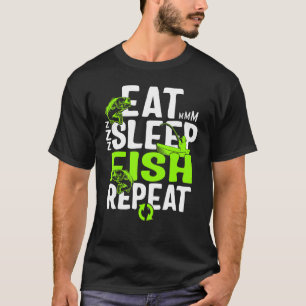 Fischfang Fangt Schlaf Fischfang Wiederholung für T-Shirt