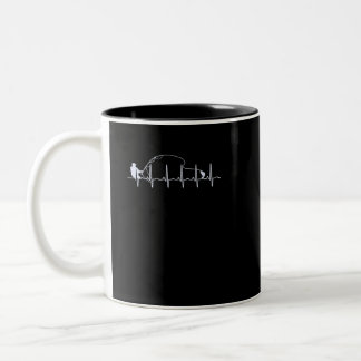 Fischfang Herzschlag Ekg Trout Pulseline Fischerei Zweifarbige Tasse