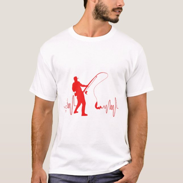 Fischfang Herzschlag Fischfang Liebhaber Fische T-Shirt (Vorderseite)