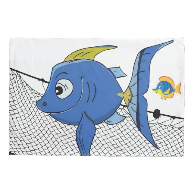Fischfang im Kissenfall Kissenbezug (Rückseite)