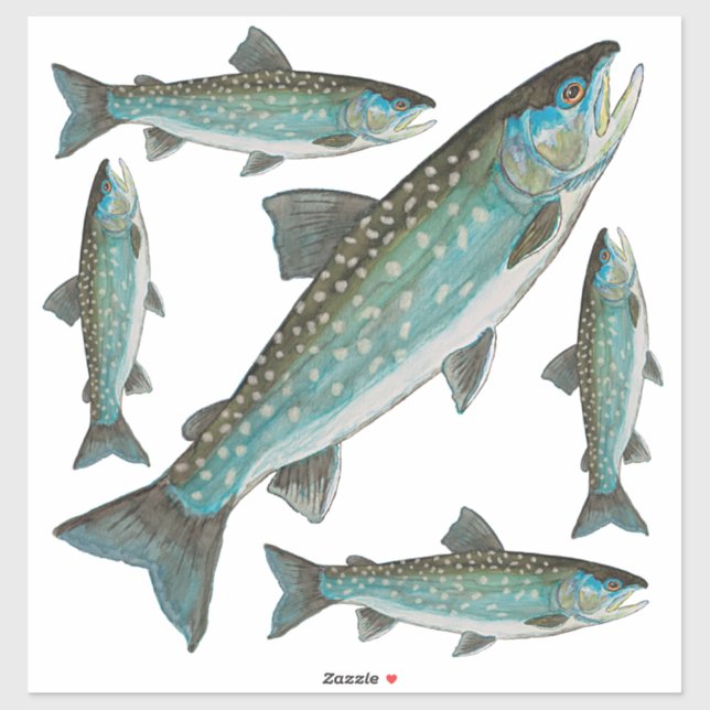 Fischfang in Grönland Char Aufkleber (Blatt)
