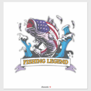 Fischfang-Legende : USA-Fischermann-Meister Aufkleber
