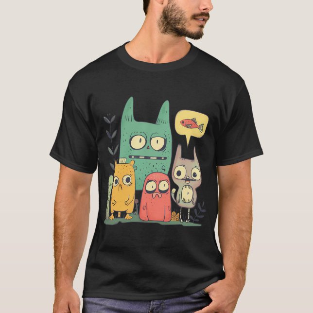 Fischfang mit Farbblock-Distressed-Effekt T-Shirt (Vorderseite)