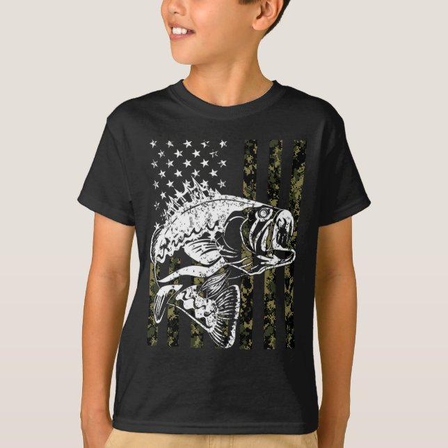 Fischfang Pullover Camouflage Amerikanische Flagge (Vorderseite)