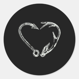 Fischfang & Schattenjäger Hirschjagd Runder Aufkleber