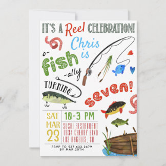 Fischfang Siebter Geburtstag Einladung