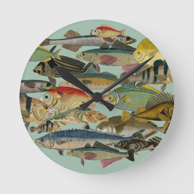 Fischfang Tiefseefischerei in exotischen tropische Runde Wanduhr (Vorderseite)