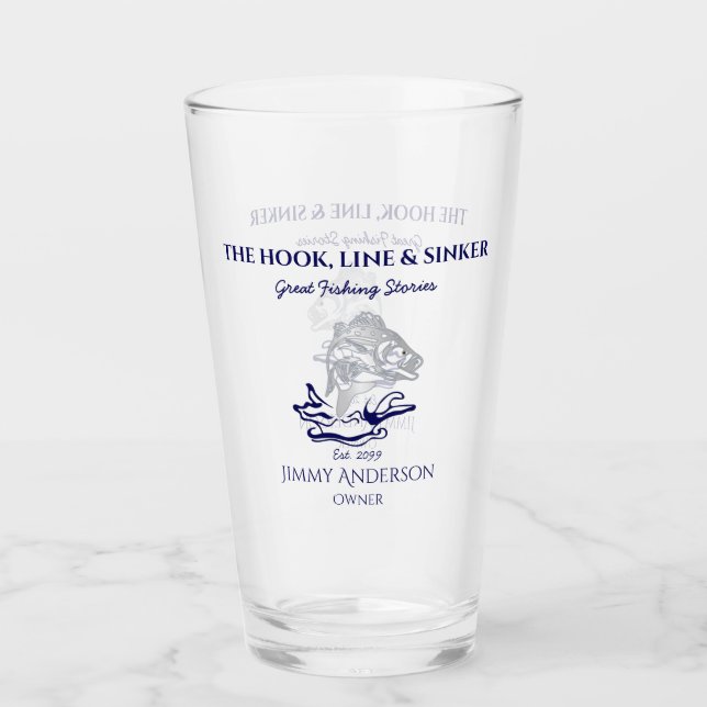 Fischfang Trinkbehälter Pint-Bier-Glas Glas (Vorderseite)